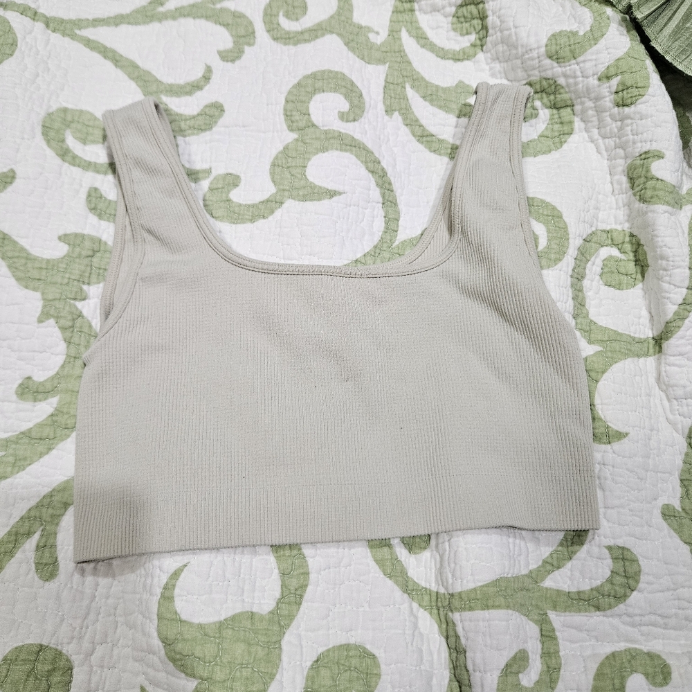 SET Active Ribbed Top in Light Beige - Picture 3 of 4